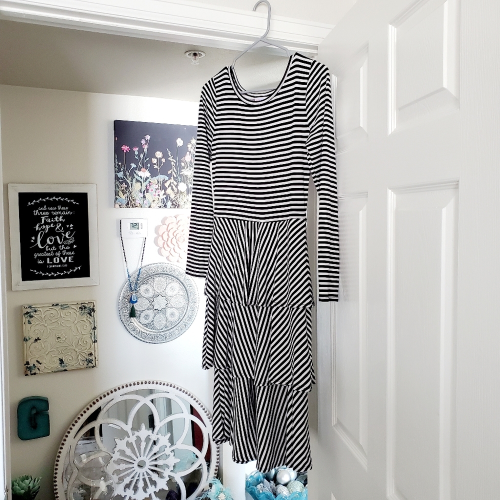 Three Tiered Striped Dress
